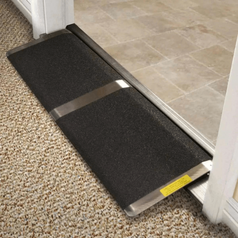 aluminum threshold ramp at a doorway