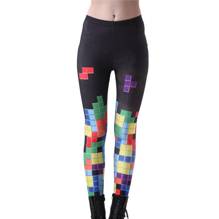 Star digital printing Multi Color Tetris sexy sexy silk bottoming pant –  Raee-Industries