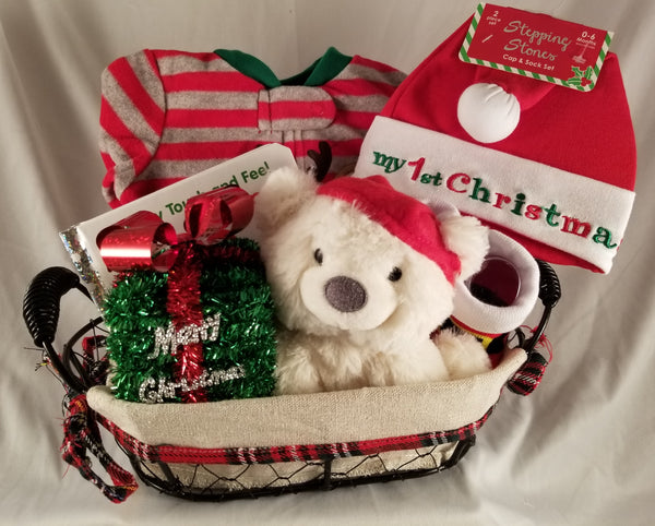 Christmas Baby Boy Bedtime Basket – Bundle of Joy Baskets