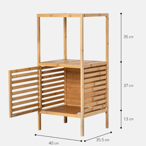 Freestanding Bamboo Bathroom Shelf Organizer