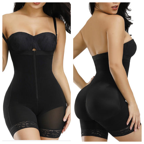 Side Zip Body Shaper with Detachable Straps