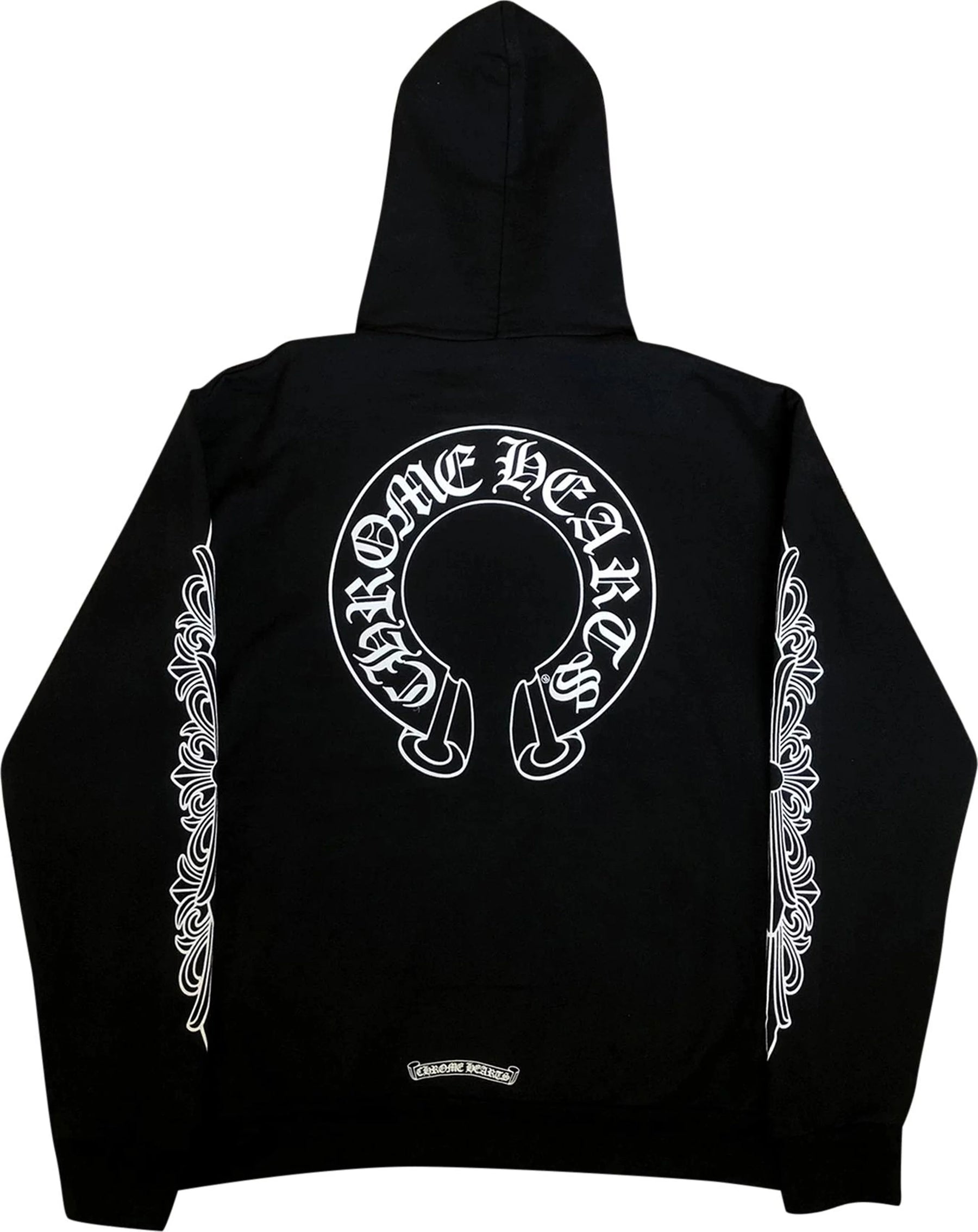 Chrome Hearts Horse Shoe Floral Hoodie Black