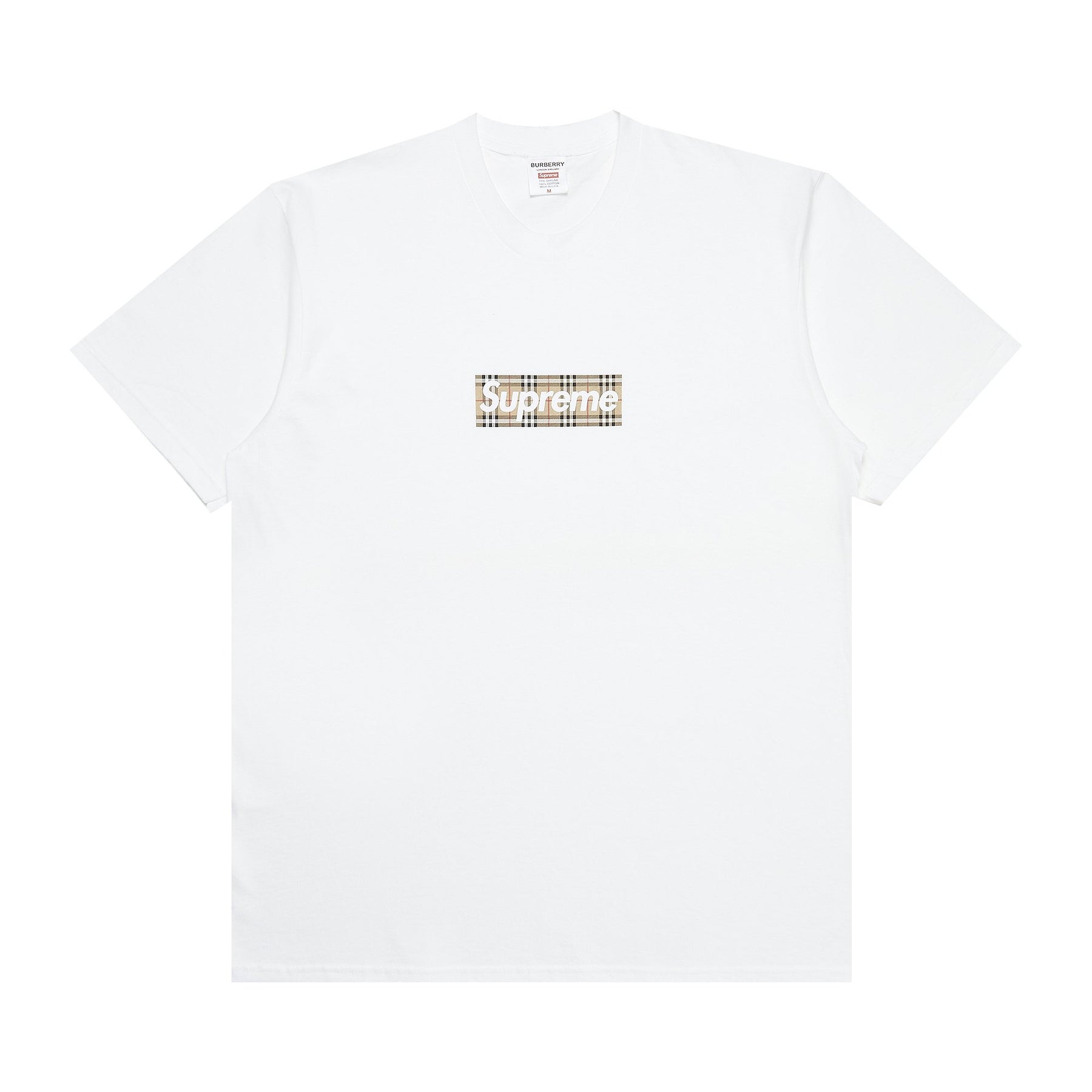 Supreme Burberry Box Logo Tee White (PreOwned)