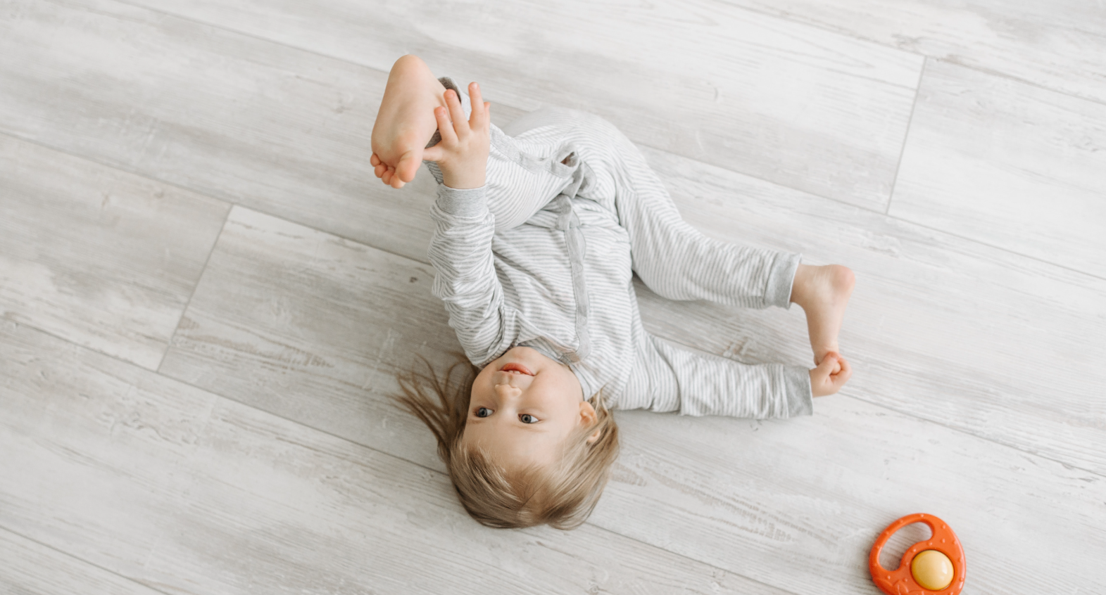 child playing on floor