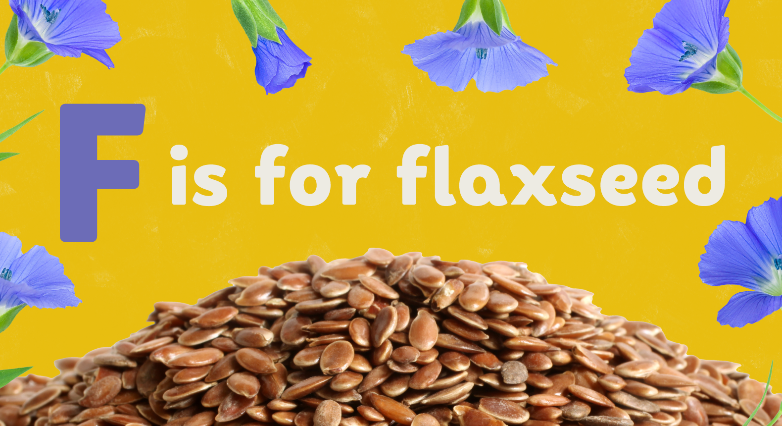 image that says f is for flaxseed