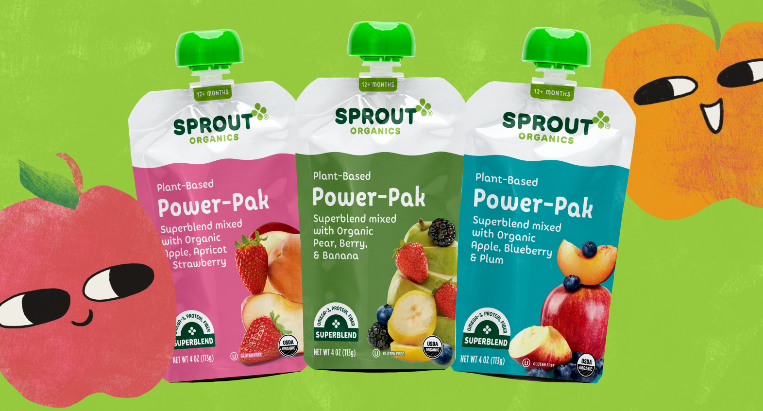 power pak pouches on a green background