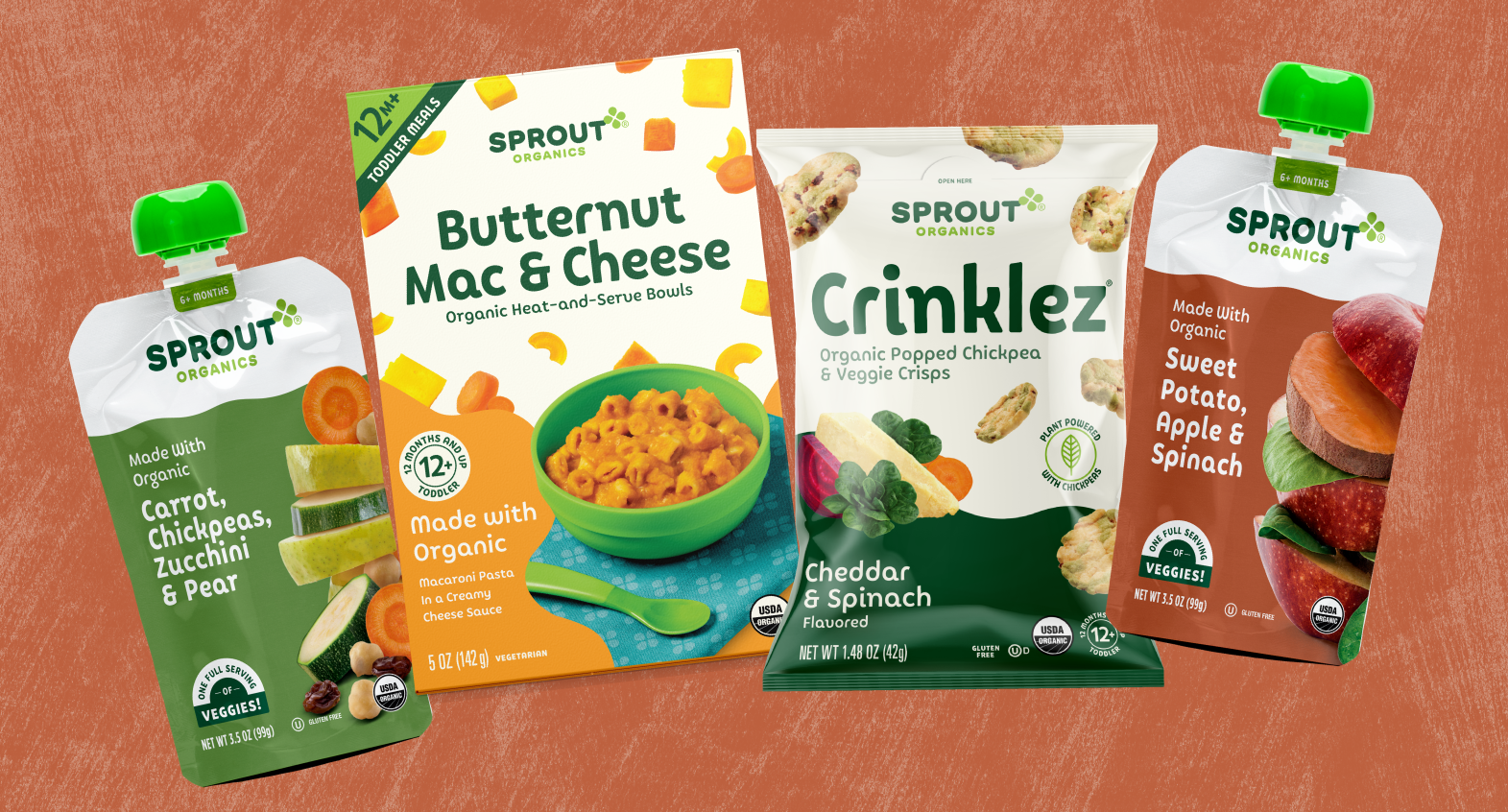 a collection of sprout organics foods with fall flavors