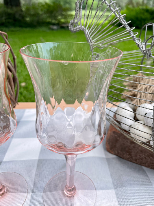 Antique Pink Depression Glass Square Optic Tea Cup and Saucer Set – The  Broken Bird Company