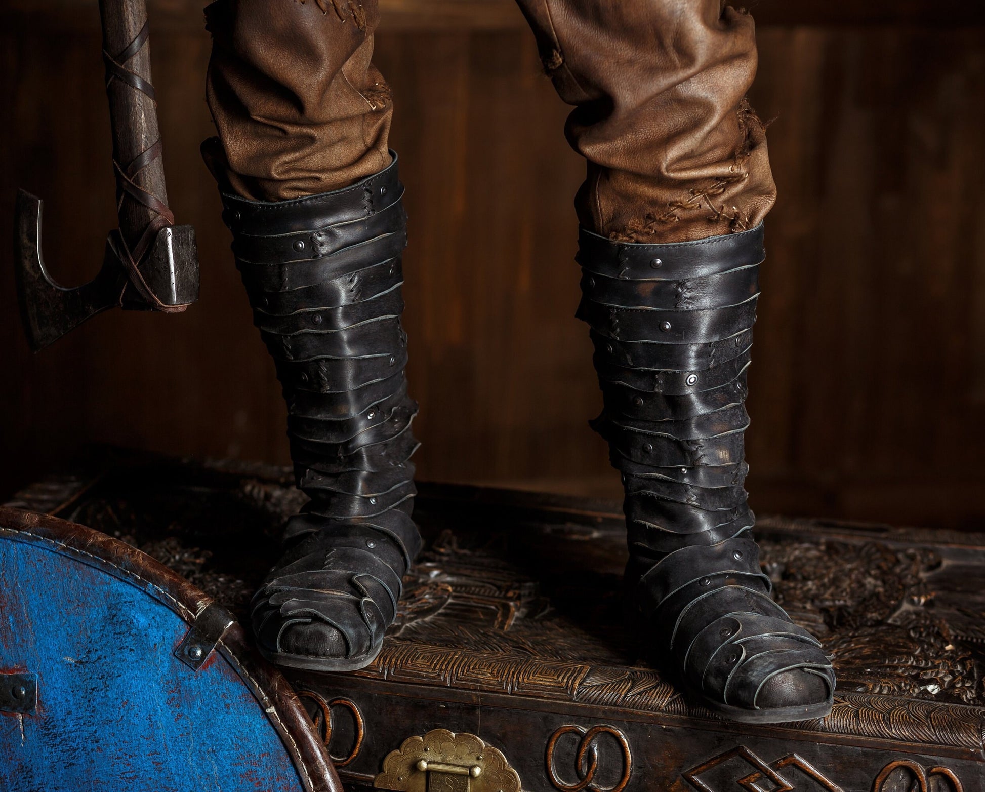 Ragnar black leather boots (Vikings) – SokolArmory