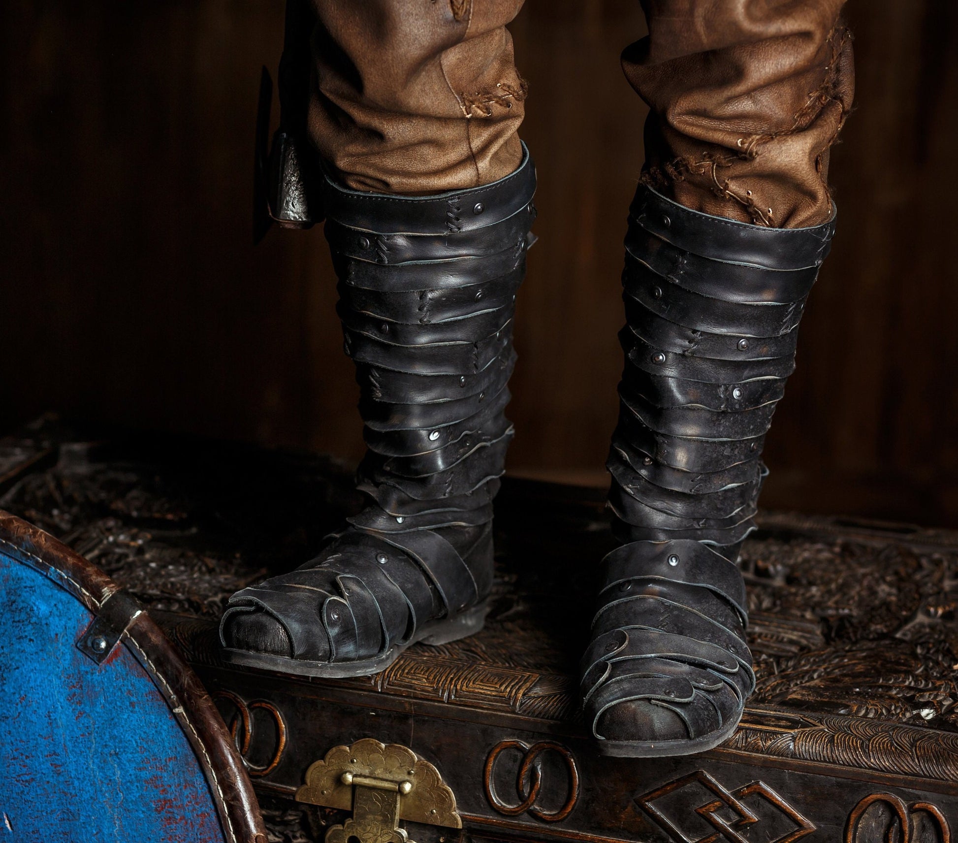 Ragnar black leather boots (Vikings) – SokolArmory