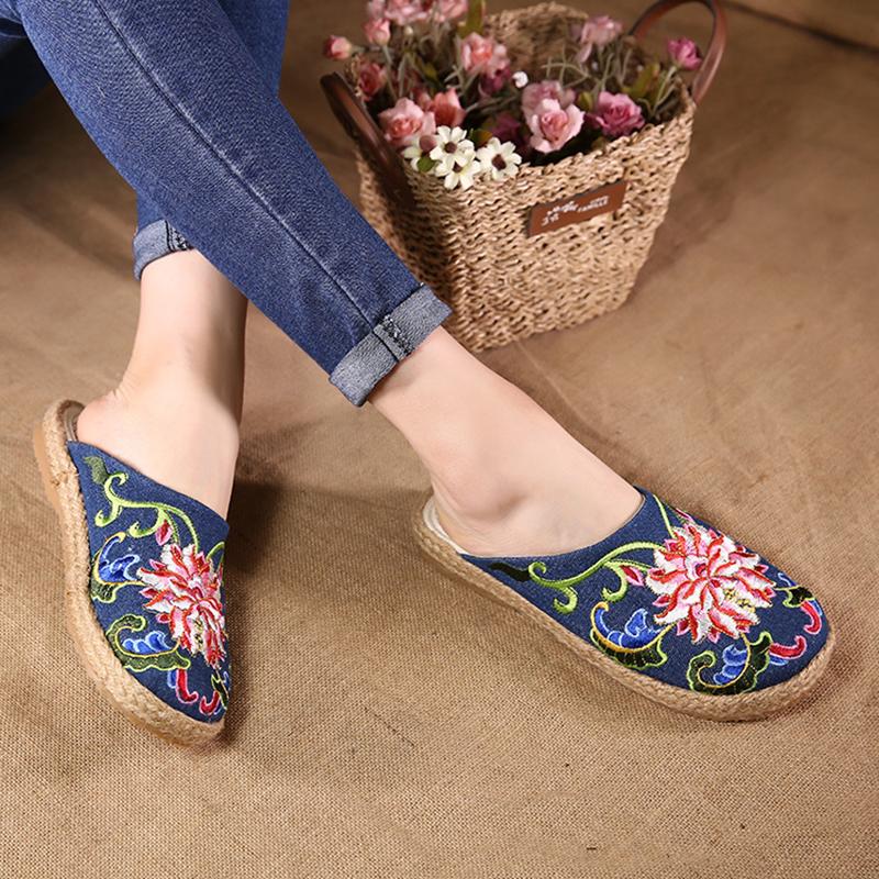 Load image into Gallery viewer, Relaxvv Vintage Floral Embroidered Fashion Outdoor Slippers - relaxvv
