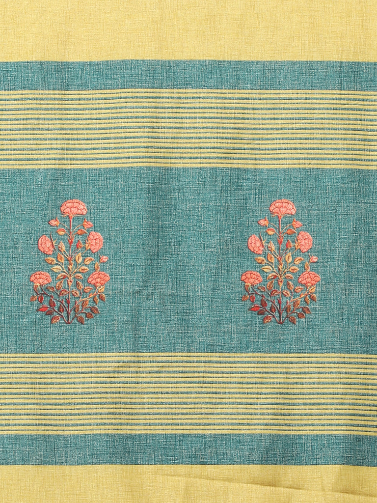 MISHRI COLLECTION Women's Saree Pure Cotton Fabric Digital Print Saree with Unstitched Blouse Piece