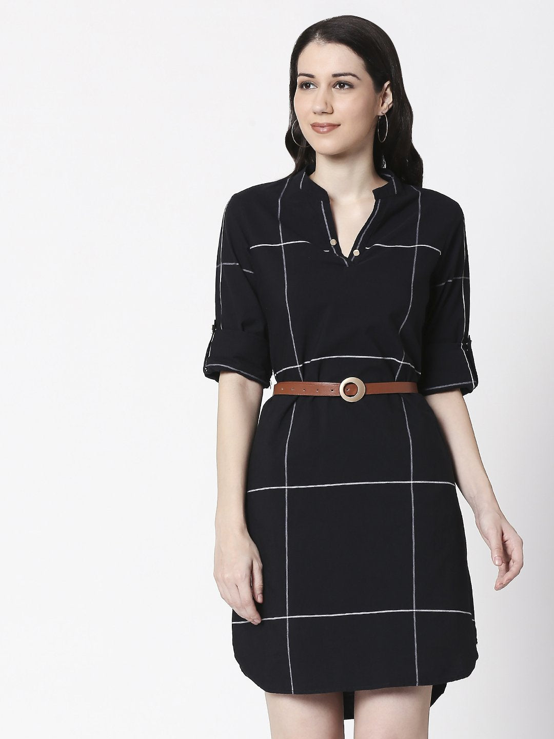 Terquois classic checks dress with leather belt | Terquois Klothing