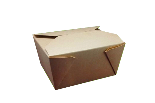 Caja Cartón Kraft para Llevar Rectangular 1380ml (100 uds)