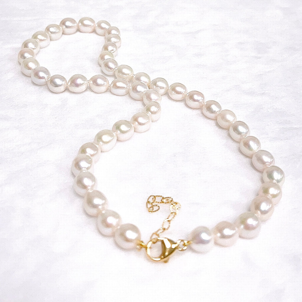 Necklace MARI - white Edison pearls (N397) – Maimoda Jewelry