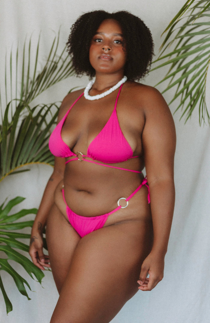 San Lorenzo Bikinis TAHITI MANA Pink Sky Multi String Ring Bikini Top. 1