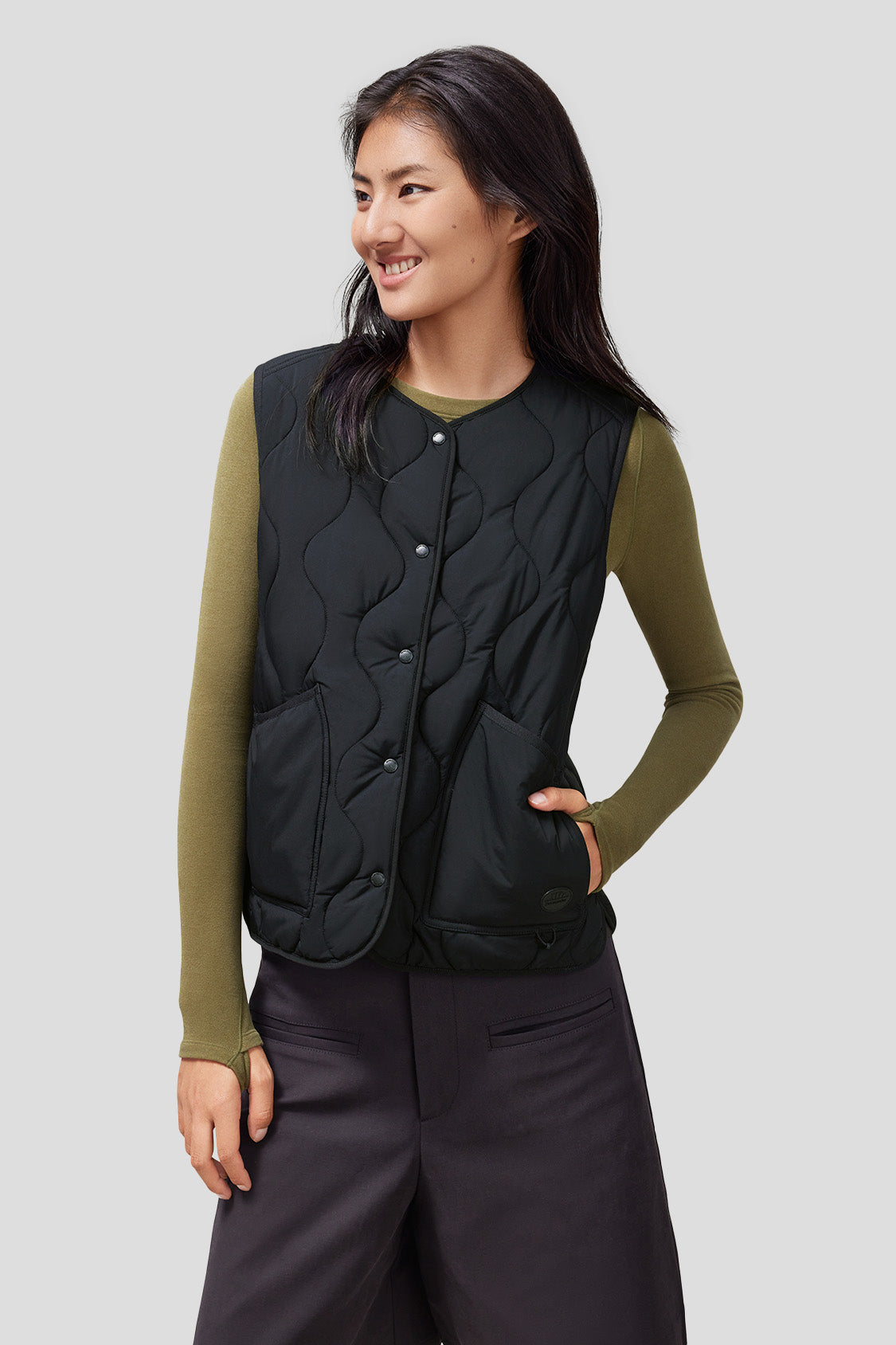 Shop Women Inner Woolblend HS Vest Type Thermal dark grey at Woollen Wear