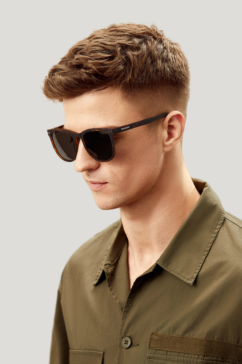beneunder men's dawn polarized folding sunglasses shades #color_dark brown