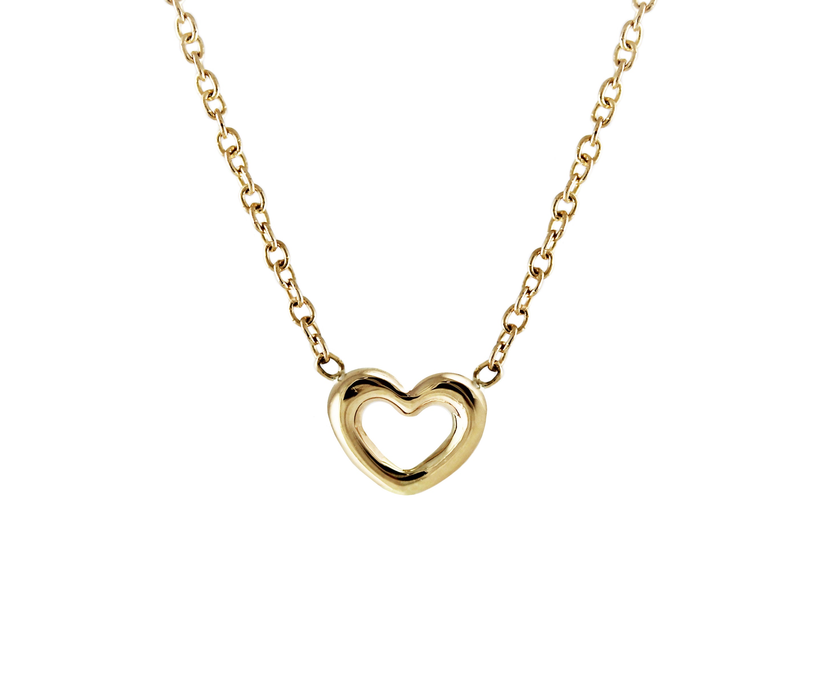 14KT Tiny Open Heart Necklace