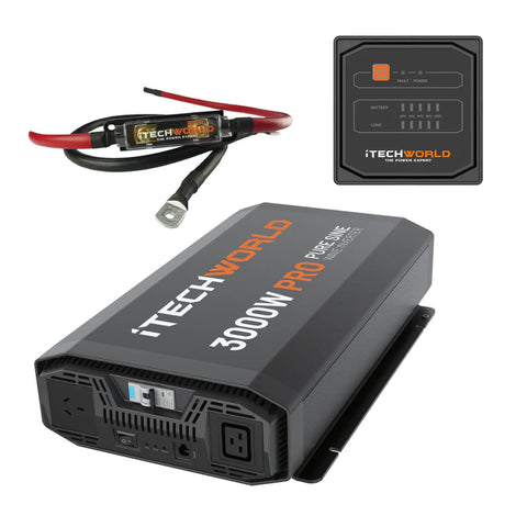 A photo of an iTechWorld 3000W Pro Pure Sine Wave Inverters content packages.