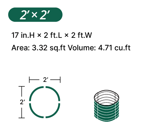 configurations of 17-inch tall 24-inch wide round metal raised garden beds-Vegega