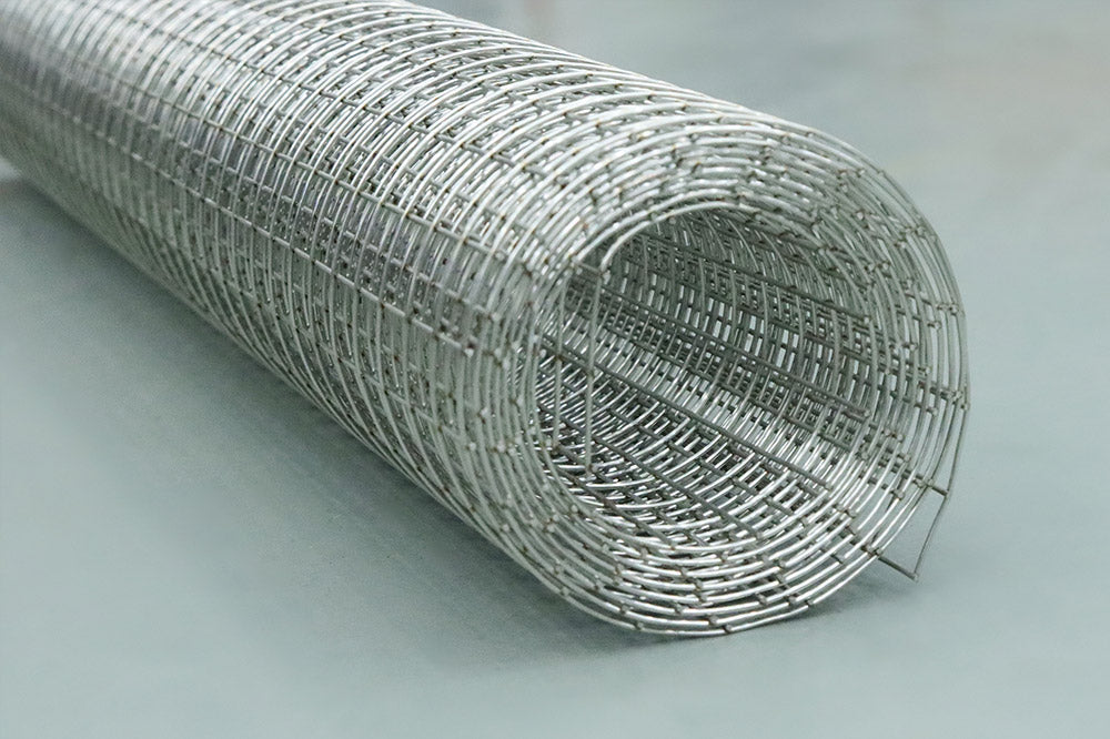 close up of stainless steel gopher wire