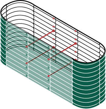 Illustrations vectors of 32" tall 6.5x2 raised planter boxes-Vegega