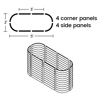 Configurations of 32" tall 5x2 raised garden bed kit-Vegega