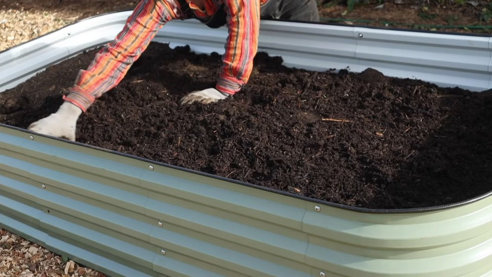 fill galvanized raised beds with soil