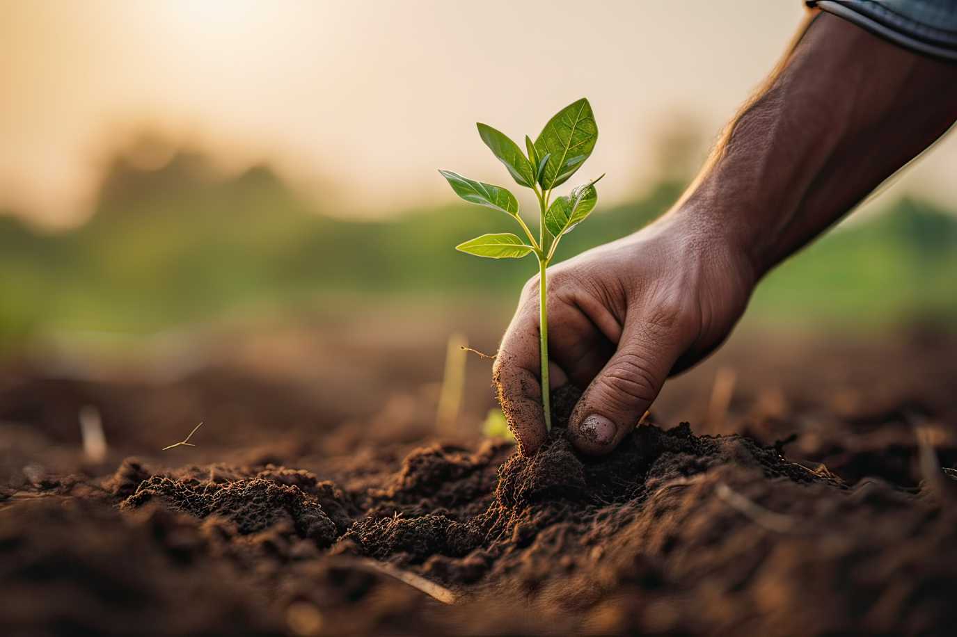 planting seedlings in soil