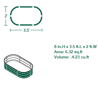 Configurations of Vegega Metal Raised Garden Bed 8 inch 2 in 1