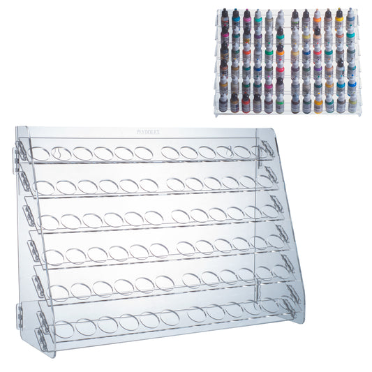 Plydolex Citadel Paint Rack Organizer with 60 Holes for Miniature Paint Set  - Wall-mounted Wooden Craft Paint Storage Rack and OPI organizer- Craft Paint  Holder Rack 16x5.2x12.6 inch 60 Holes Citadel