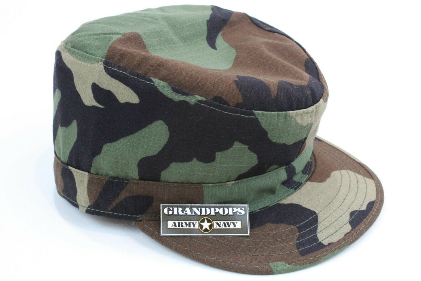 Woodland Ripstop Camo Patrol Cap With Map Pocket Made In USA ...