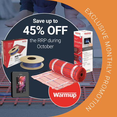 Save upto 45% on selected WarmUp Underfloor heating products