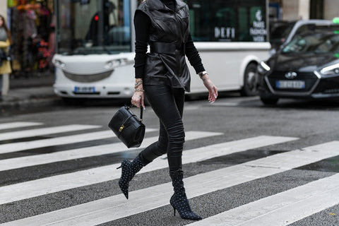 All Black Monochrome Leather Look