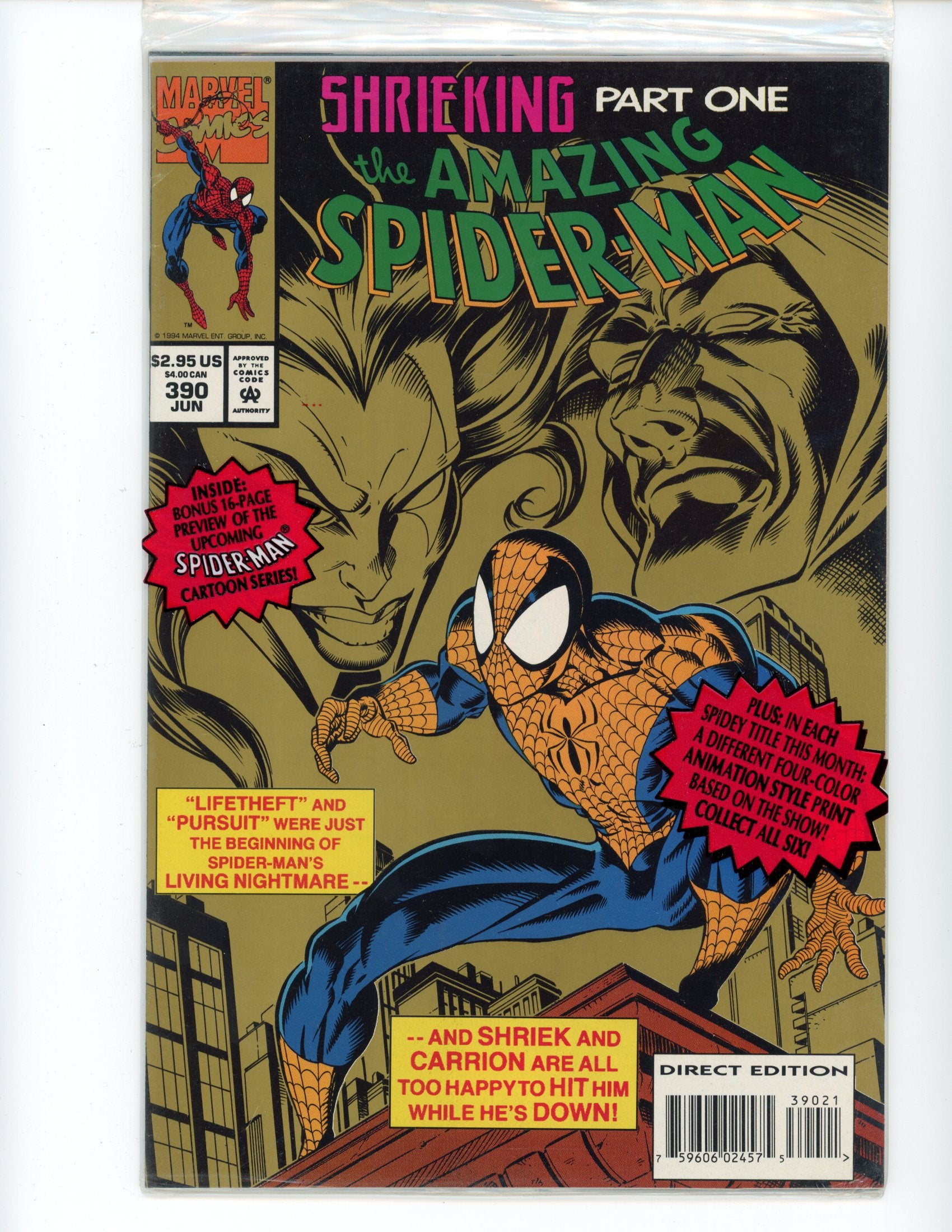 1994 The Amazing Spider-Man Shrieking Part One Sealed Marvel Comics VO