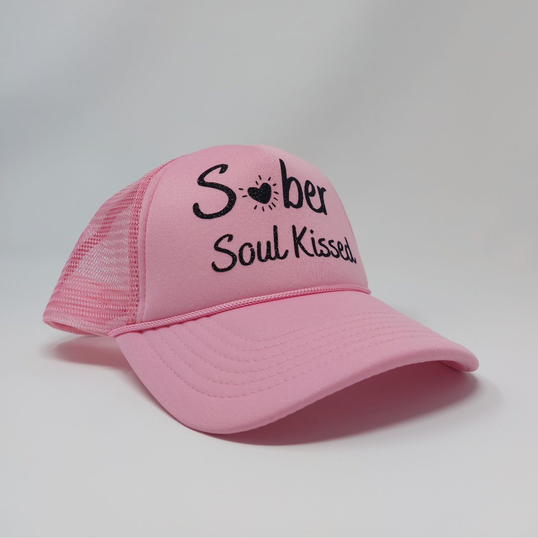 Sober Soul Kissed Black On Pink Foam Trucker Clarity Capps