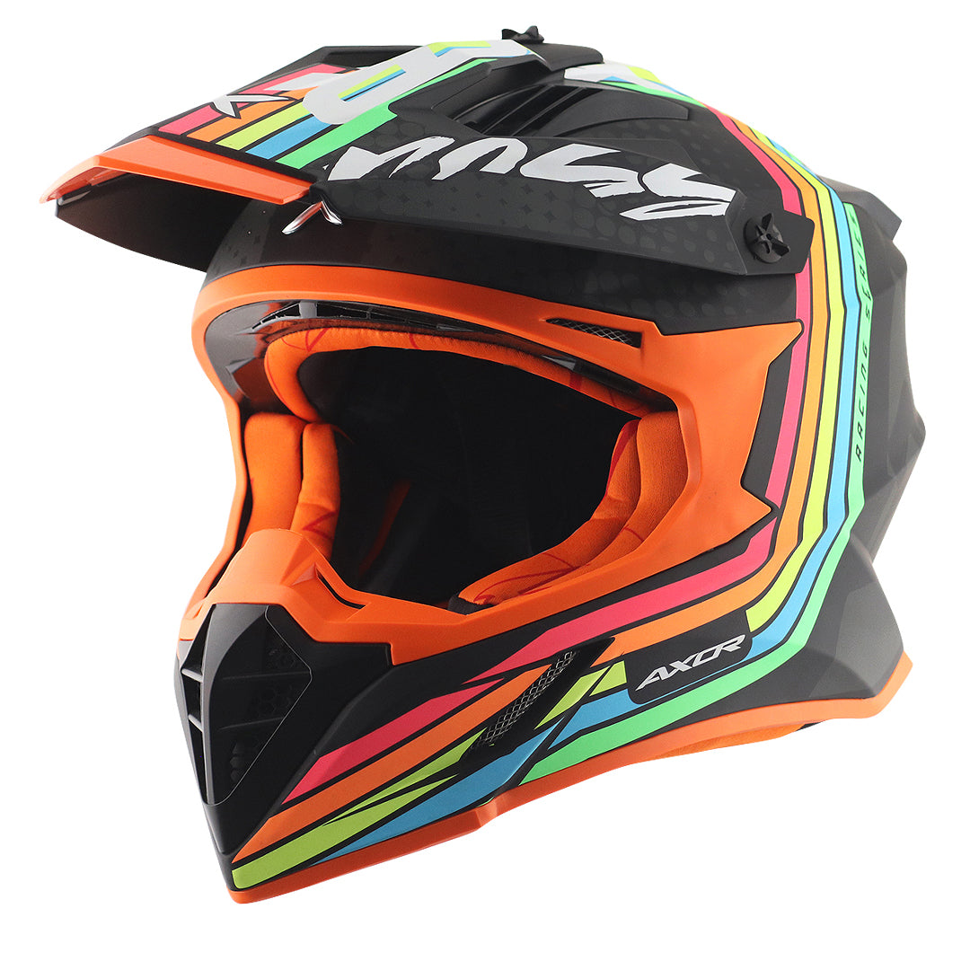 Casque Motocross Pull In Race Neon Red KID