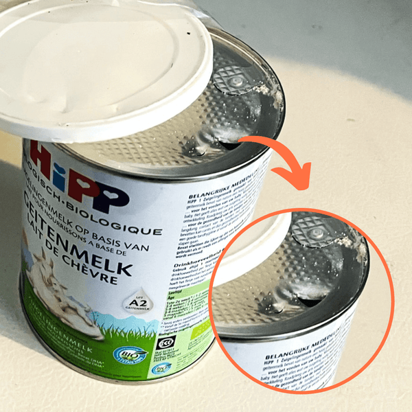 Punctured HiPP Formula Can
