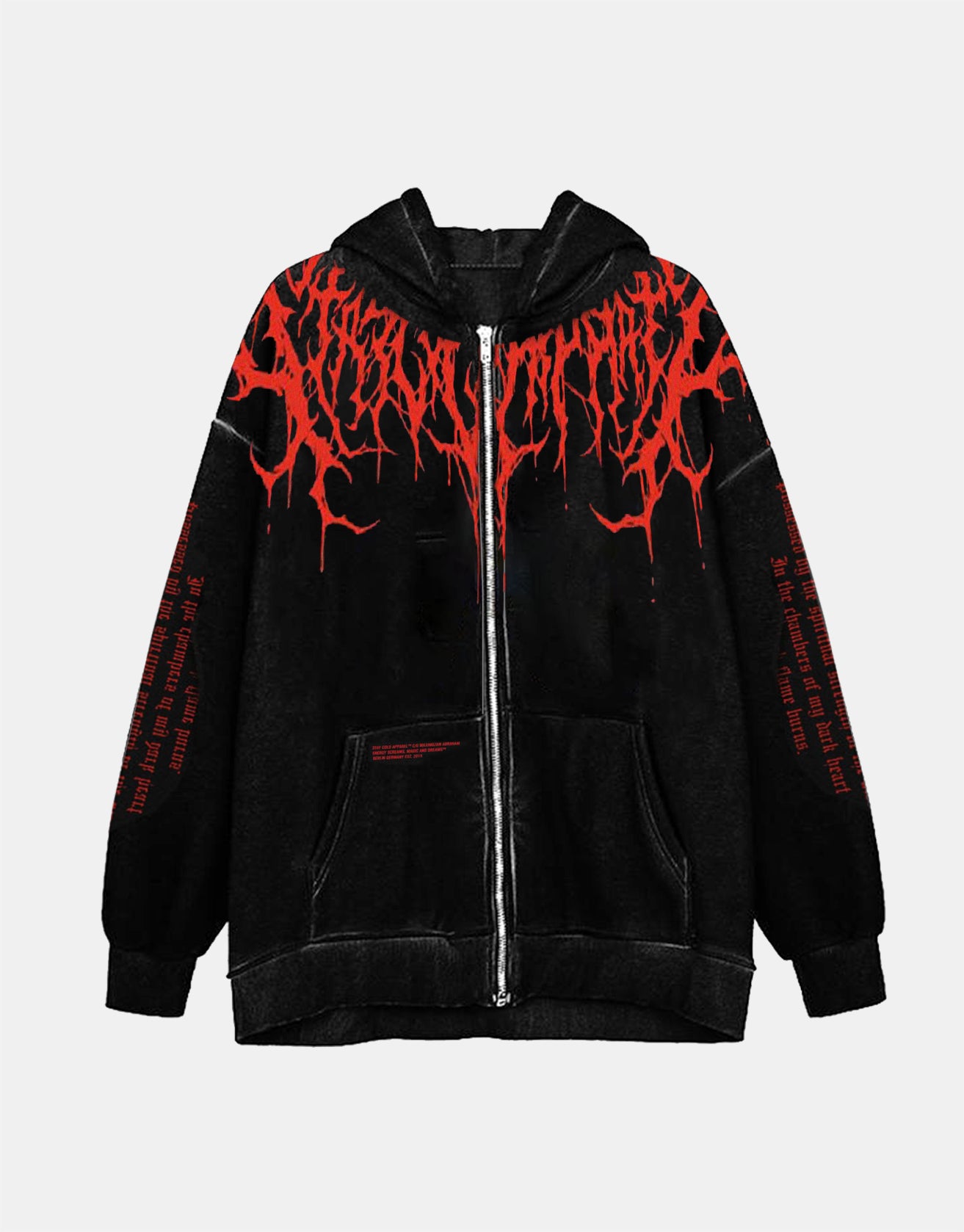 Demon's Blood Gothic Lettering Zip Hoodie - Monster Valley product image