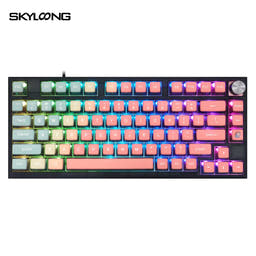 SKYLOONG GK75 Rainbow Mechanical Knob Keyboard as variant: Gradient Pink / USB / SKYLOONG Red