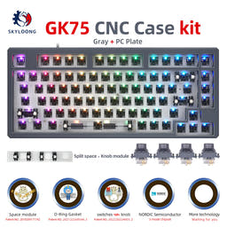 SKYLOONG GK75 Hot-Swappable Switch&Knob CNC Aluminum Kit as variant: Gray / PC / USB