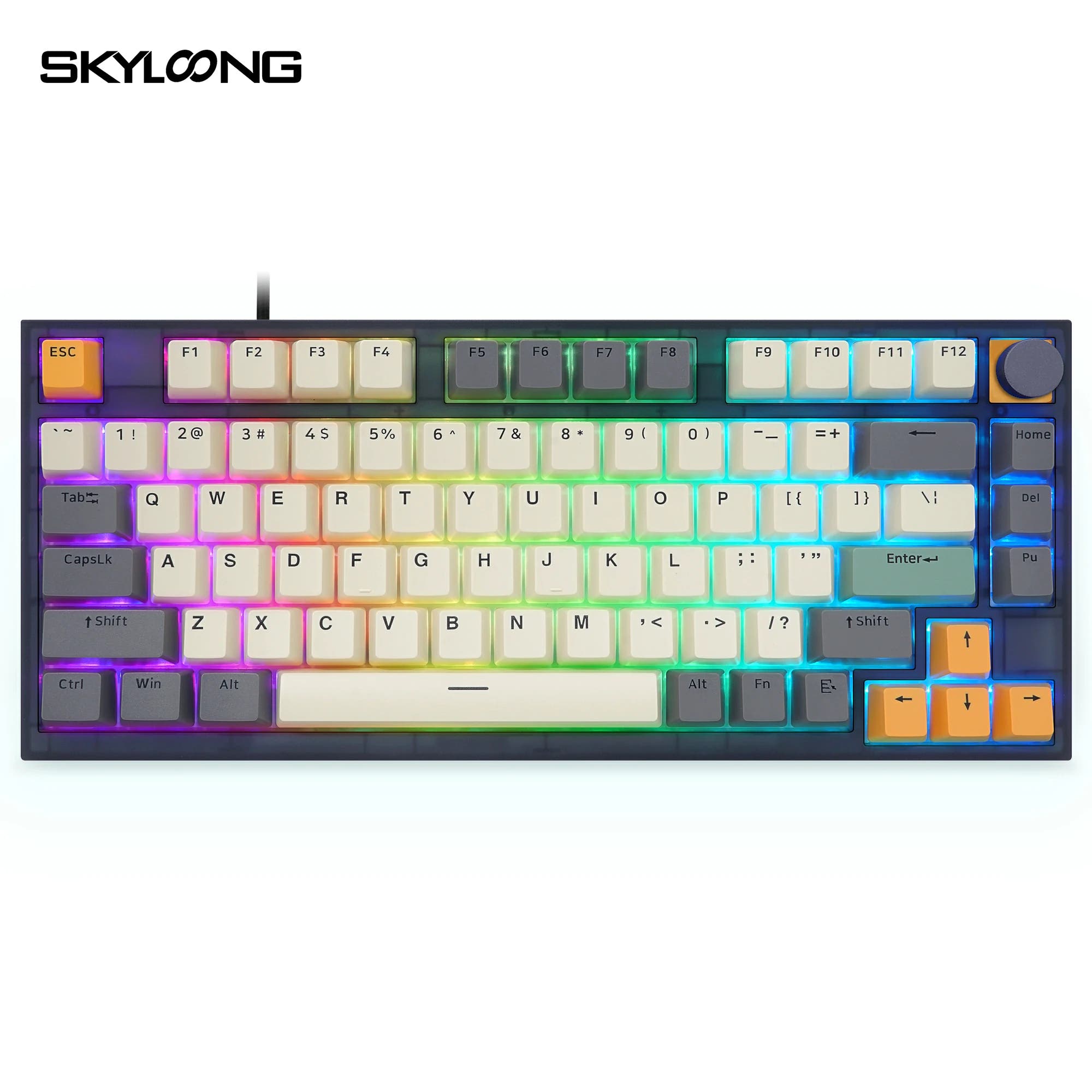 SKYLOONG GK75 Knob Keyboard - TiGrey (Mechanical & Hot-Swappable Knob) USB / SKYLOONG Red