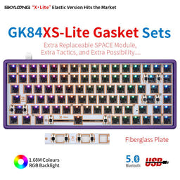 SKYLOONG GK84 DRUM Aluminum Kits-Geek Purple as variant: USB+Bluetooth+2.4G