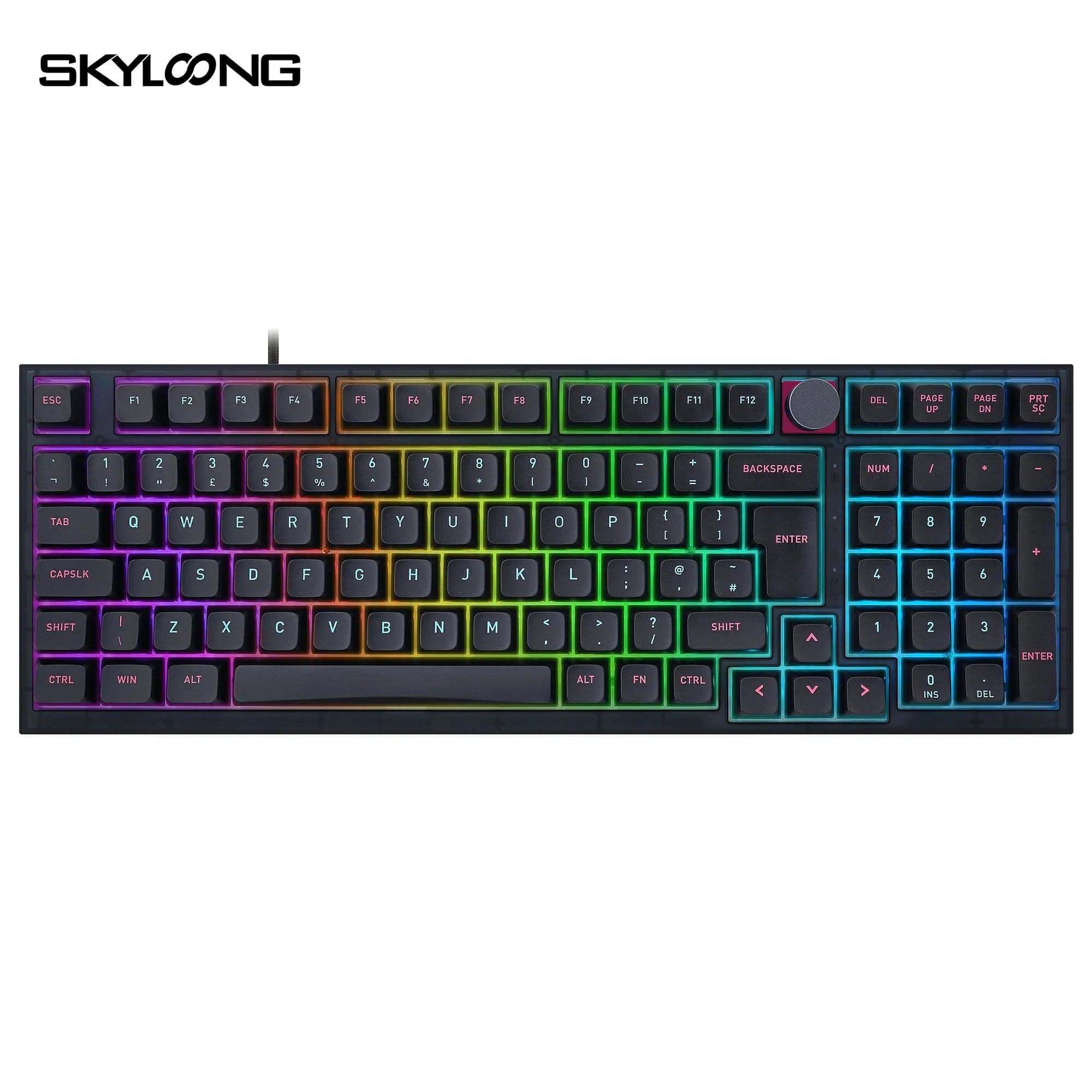 SKYLOONG GK980 ISO Layout Knob Keyboard - Miami Night (Optical) Type-C / RGB / Optical Brown