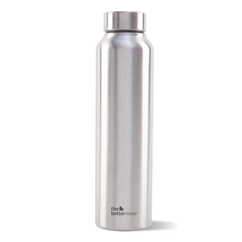 The Better Home 304 Stainless Steel Water Bottle 1 Litre | Water Bottle For Office Home | Water Bottle Steel | Steel Water Bottle For Kids School | Office Water Bottle For Women Men (Silver - 1 Pcs) - Default Title