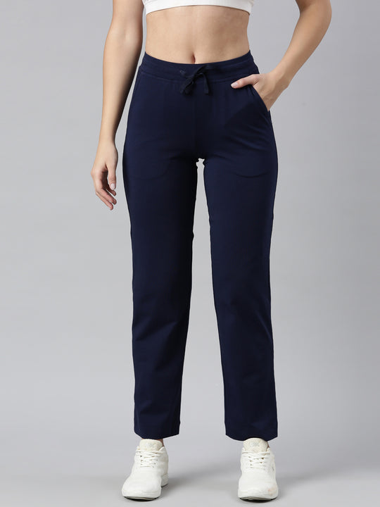 High Waist Navy Blue Women's Sports Pants