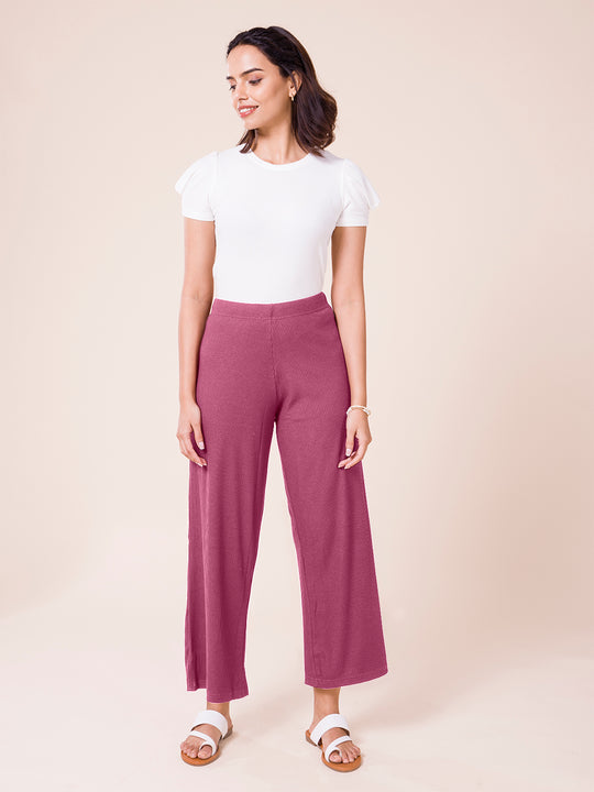 Windsor Two For The Show Texture Knit Wide Leg Pants | Hamilton Place