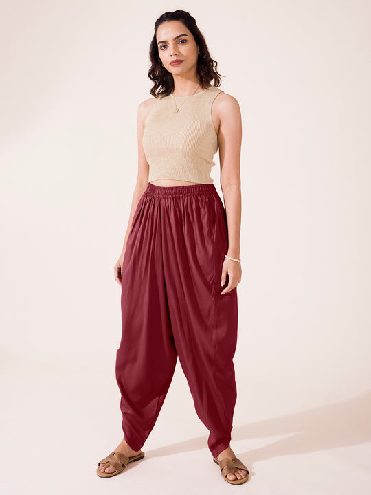 Buy SriSaras Women Red and Maroon Embroidered Rayon Dhoti Pants - Free Size  (pack of 2) Online at Best Prices in India - JioMart.