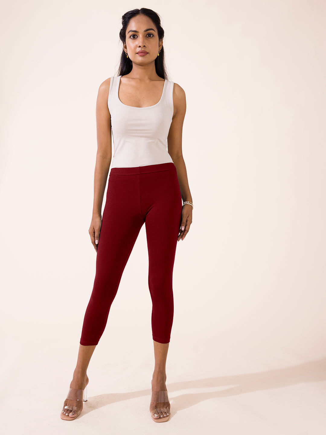 Buy online Metallic Red Legging from Capris & Leggings for Women by  Kaamastra for ₹1199 at 26% off